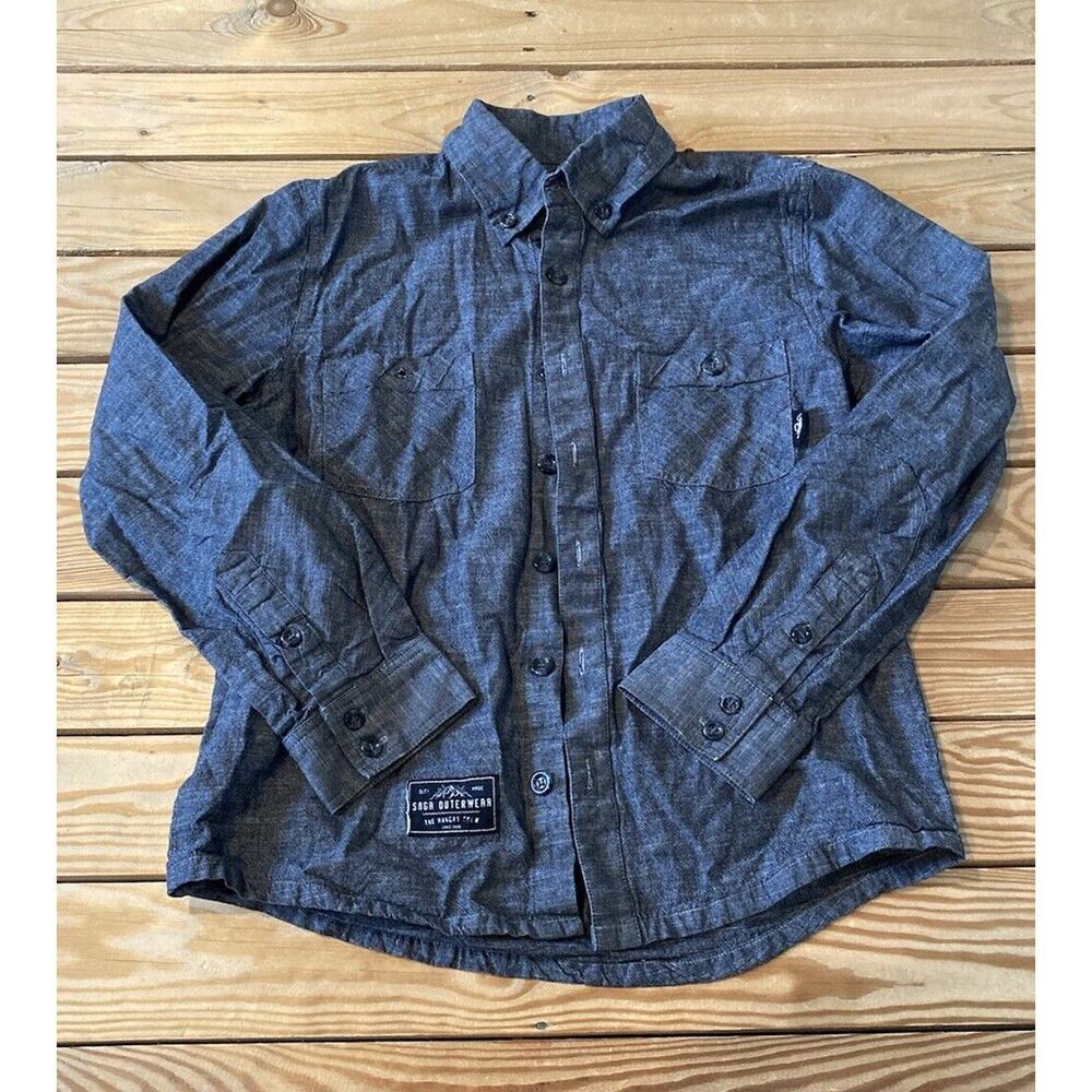 Saga Button Up Shirt Size Medium Men’s Gray